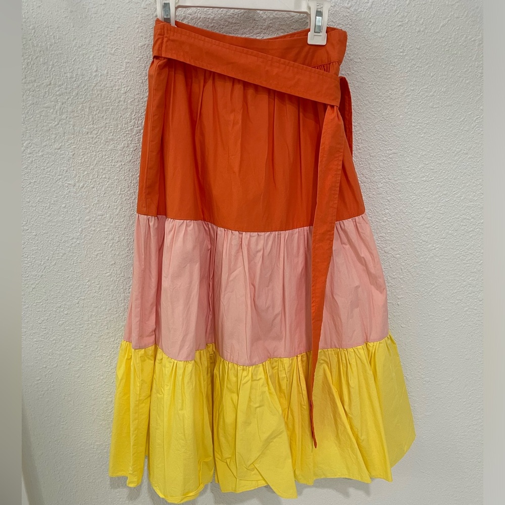 English Factory Tee Length Color Block Skirt With… - image 2